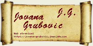 Jovana Grubović vizit kartica